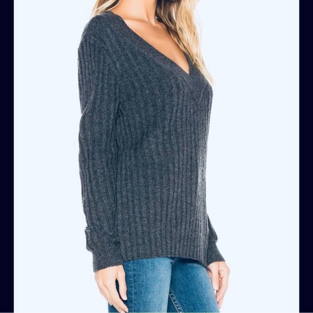 REVOLVE TULAROSA Upland Charcoal Blue Sweater Size M
